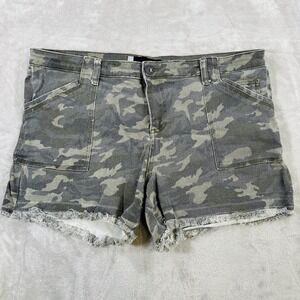 Kut from the Kloth Alice Short Womens Size 18 Camo Frayed Hem Denim